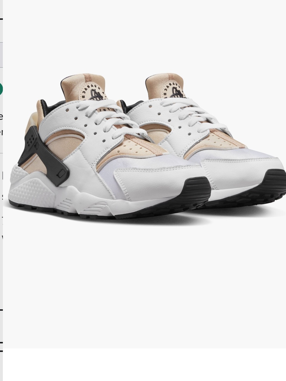 Nike Huarache Sneakers - White, Beige & Black